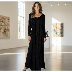 Vince Sweater Dress Long Sleeve Maxi Black Size XXL $295 Retail